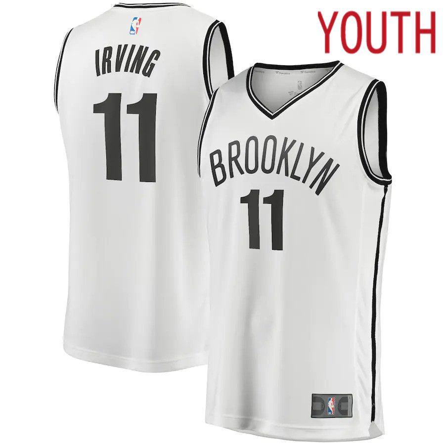 Youth Brooklyn Nets 11 Kyrie Irving Fanatics Branded White Fast Break Player NBA Jersey